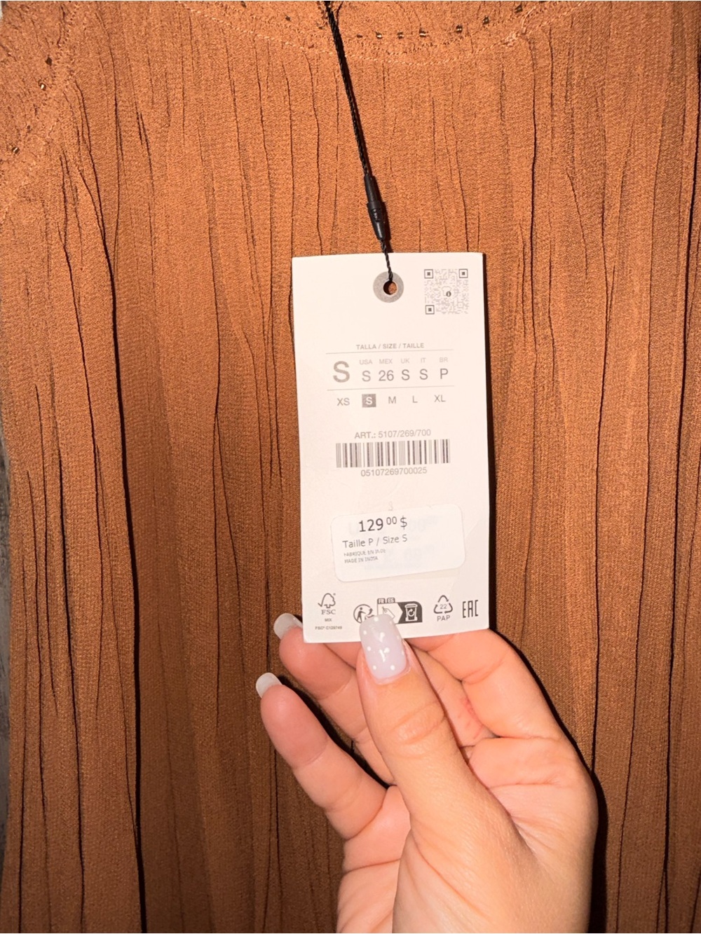 NWT Zara Brown Boho Maxi Dress with Lace Trim $129 - Picture 8 of 15